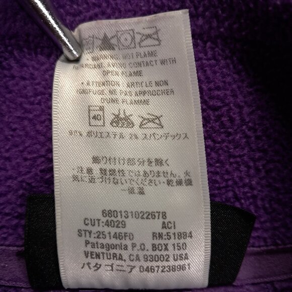 Patagonia R2 Fleece Jacket Women Medium Purple Full Zip Pockets 25146 - Picture 9 of 9